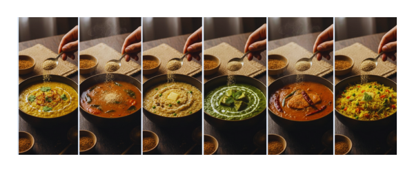 Collage of Indian meals like dal, rasam, and khichdi with MISO powder added for gut health and fermented nutrition